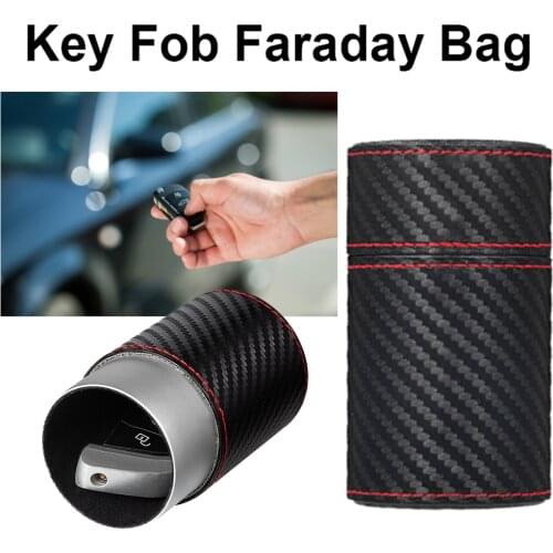 Anti Theft Faraday Box Key Fob RFID Signal Blocking Bag Mobile Phone Box PU Leather Anti-Theft Pouch Anti-Hacking Case Blocker