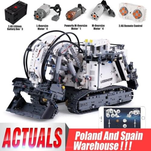 Mould King 13130 Car Compatible 42100 Liebherr R 9800 Excavator Motor Crane Set Kids Christmas Toys Building Blocks Bricks