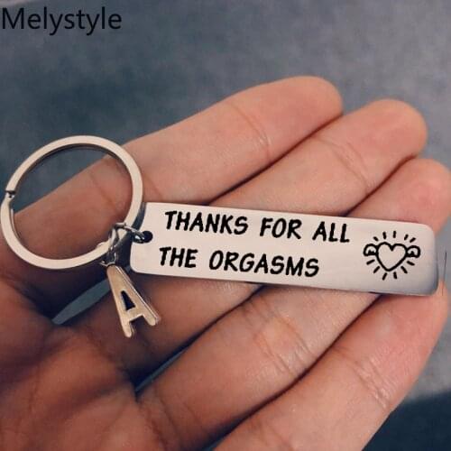 2019 Letter Keyring Engraved-Thank-for-All-The-Orgasms I-Love-You Key Ring Couple Keychain Jewelry Gifts My Boyfriend Husband
