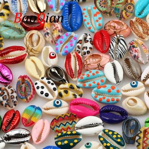 10pcs/lot Multicolor Natural Shell Loose Spacer Beads 10-20mm Oval Beaded For Jewelry Diy Charm Necklace Bracelet Accessory