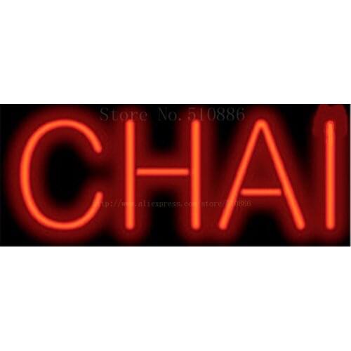 CHAI Tea Neon sign Real Glass Tube Bulbs Light Bar Beer Club Custom Neon signs Shop Store Decoration Signboard signage 17"x14"