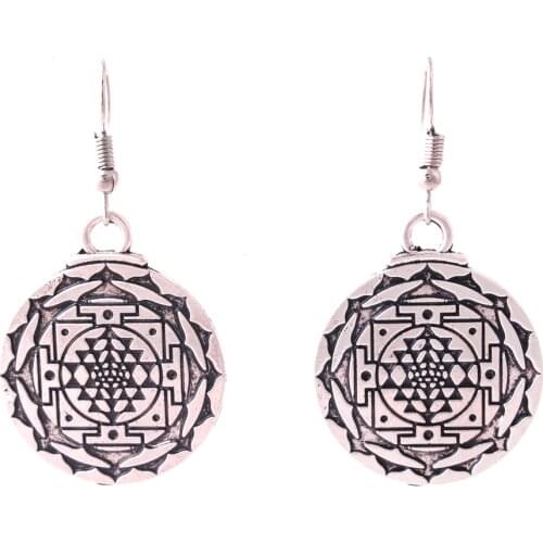 Chakra 3rd Eye Hindu Goddess Yoga Sri Yantra Wicca Wealth Earring