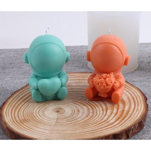 Diy 3d Cute Astronaut Silicone Mold Candle Soap Cake Making Tools Party Wedding Decor Gifts For Friends Creative Handmade