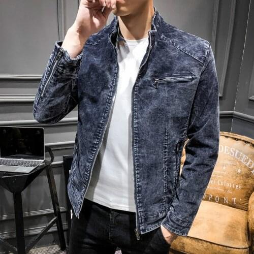 Blue Denim Jacket Men Autumn Winter Casual Thick Oversized Jacket Male Slim Fit Cotton Fluffy Vintage Coat Fashion Boys Tops 3xl