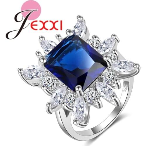 Elegant Luxury Flower Ring Women Fashion Jewelry Hot Sell 925 Sterling Silver Ring for Female Wedding AAA+ Zircon