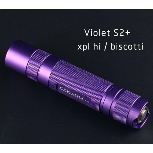 Violet S2+ flashlight, with XPL HI led inside and ar-coated glass,biscotti firmware