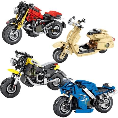 HUIQIBAO TOYS Motor Motorcycle Technical Racing Car Building Blocks bricks Speed Champions Sport City Motorbike chldren toy
