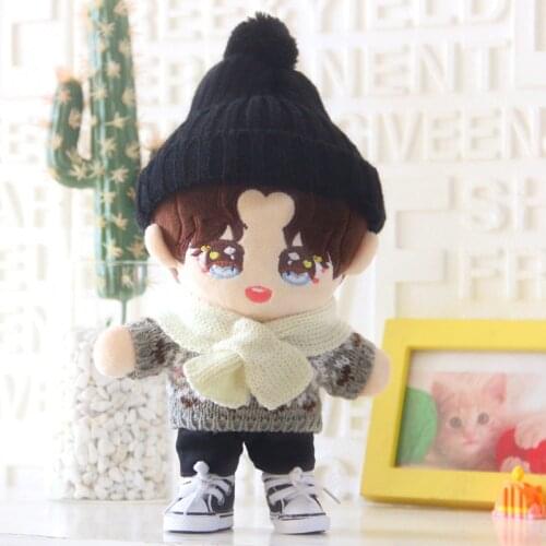20cm Plush Dolls sweater pants Clothes Outfit Accessories for Korea Kpop EXO Idol Dolls Bodysuit Clothing Fans Gift Collection