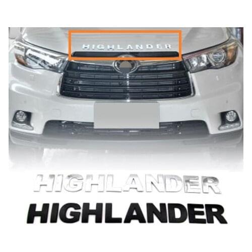 Car Metal 3D Letters Hood Emblem Logo Badge Car Stickers Styling Car Accessories Wording 3D Letter For Toyota Highlander
