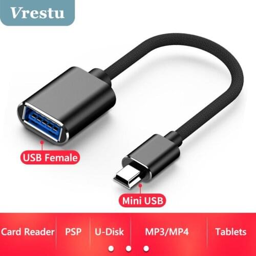 Mini USB OTG Adapter Cable Mini USB Male to USB 2.0 Female Convertor for U-Disk Samsung Macbook Pro USB OTG Nylon Cord Data Sync