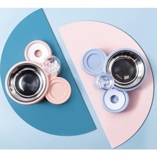 Cat bowl triple with design cat feeder Removable automatic drinking cute slow food bowl Goods for cats 16cm large diameter