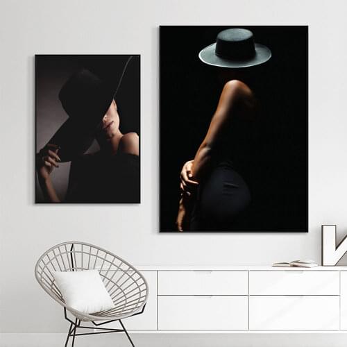 Fashion Paintings Wall Decor Canvases Painting Black Posters And Prints Aesthetics Minimalist Bedroom Living Room Decoration