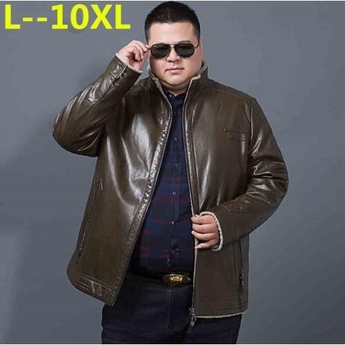 Plus 10XL 8XL 6XL 5XL New Men Winter Clothing Sheepskin Genuine Leather Jacket Coat Winter Lamb Fur Coat Leather Jacket