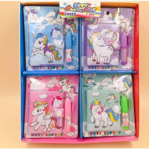 Kawaii Unicorn Flamingo Mini Notebook Ballpoint Pen Set Lovely Notepads Pens Creative Stationery Gift for Kids School Supplies