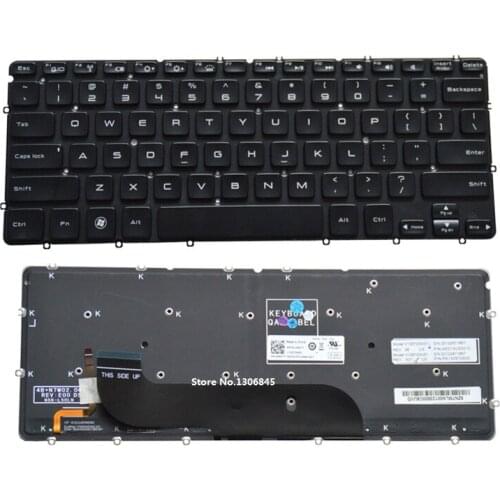 SSEA New US Keyboard backlight For DELL XPS 12 13 XPS 13D 13R L321X L322X 0MH2X1 L221 L321 laptop black Keyboard without frame
