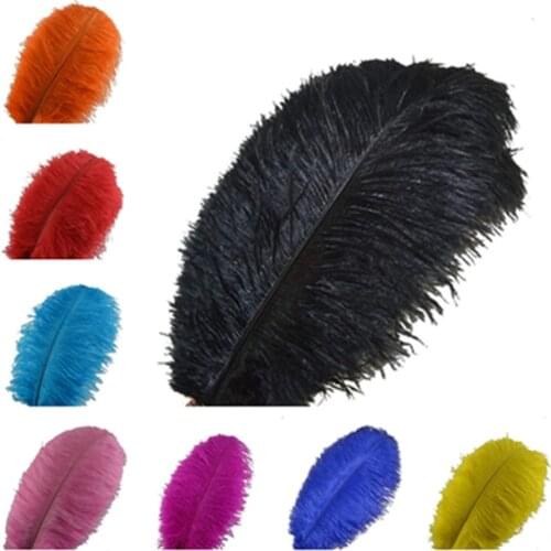 New Natural dyeing Ostrich Feathers 10pcs/lot 35-40cm DIY Jewelry Craft Making&Wedding Party Clothing Decoration Supplies plumes