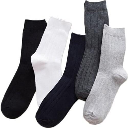 Autumn Simple Design Man Business Style Cotton Anti-Sweat Thick Black Socks