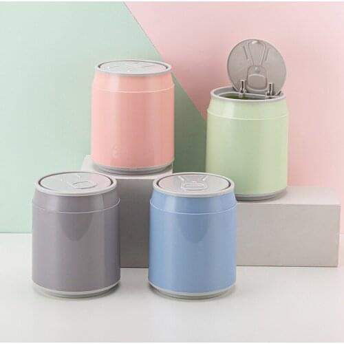Plastic Waste Bin Home Office table Mini Trash Can Desktop Dustbin Garbage Box Paper Basket With Lid Press type Storage Box