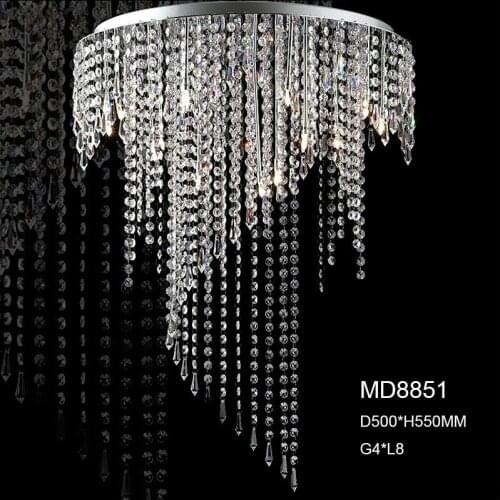Clear Crystal Ceiling Lamp Fashion Decorative Spiral Fall Ceiling Mounted Lighting For Restaurant Prompt Shipping MD8551-L8