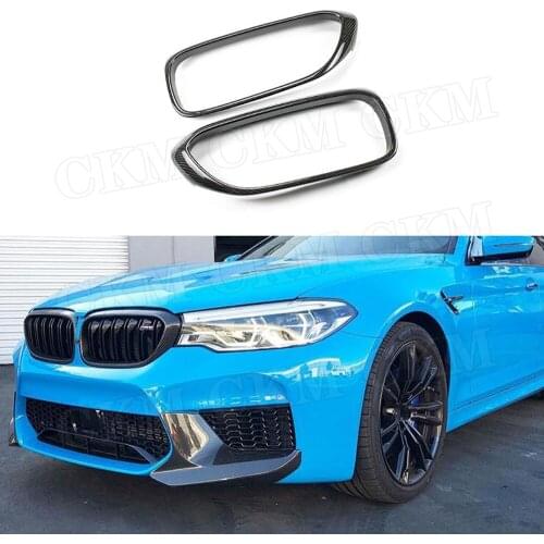 5 Series Dry Carbon Fiber Front Middle Grille Frame Grill Mesh Cover For BMW G30 F90 M5 2018 2019 Car Styling