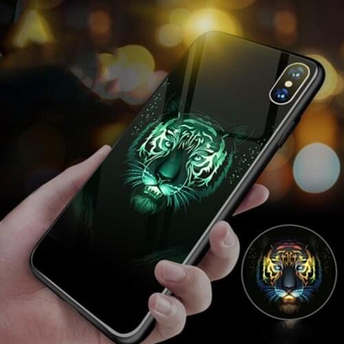 Tiger Wolf Lion Ghost Glass Phone Case For iPhone 11 Pro SE XSmax XR XS X 8 7 6 6s 5 SE Plus Luxury Silicone Cover