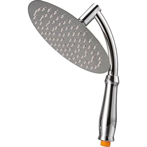 360 universal Chrome Finished Wall Mounted Brass Shower Arm 8" Shower Head + 2 Conversion of rod