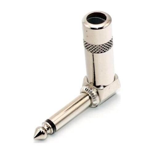 High Quality Straight Guitar Cable Connector 2 Pole Mono Amplifier Microphone Plug 6.35/6.5 90 Degrees Audio Guitar Connector