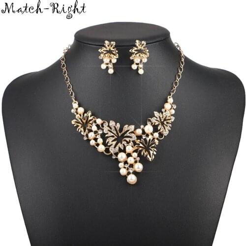 Match-Right Women Necklace Simulated Pearl Statement Necklaces Pendants Trendy Jewelry Necklace Women Accessories KK029