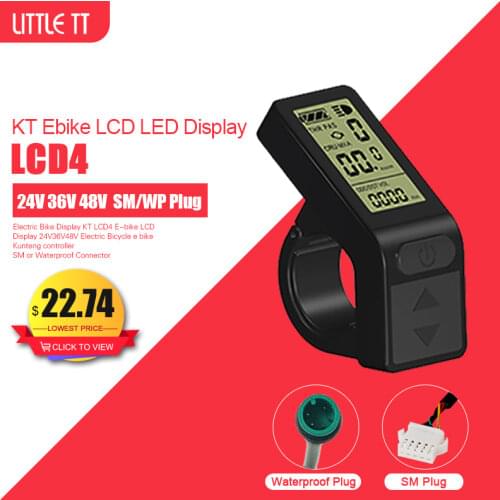Ebike display KT LCD4 24V 36V 48V Kunteng display electric Bike Waterproof or SM Connector For Electric Bicycle Accessories