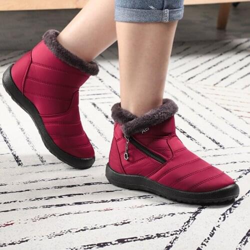 Winter Women Ankle Boots Keep Warm Fashion Ladies Snow Boots Winter Cotton Shoes Women Lightweight Flat Rubber Boots Botas Mujer