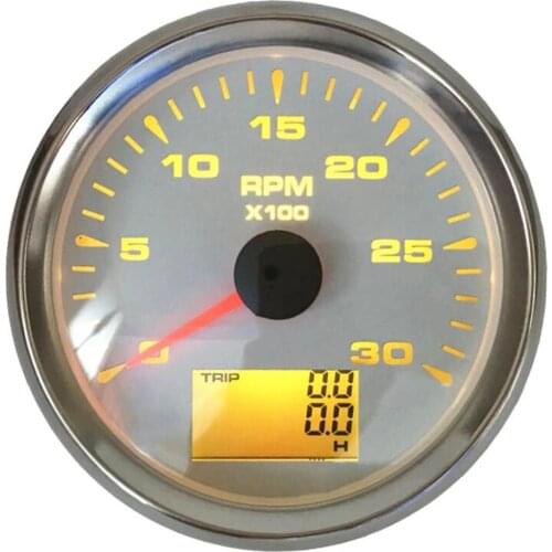 1pc 85mm 0-3000RPM Marine Tachometer Gauges Lcd Revolution Meters with Trip Hour Meters RPM 0-300 Speed Ratio 8 Kinds Backlight