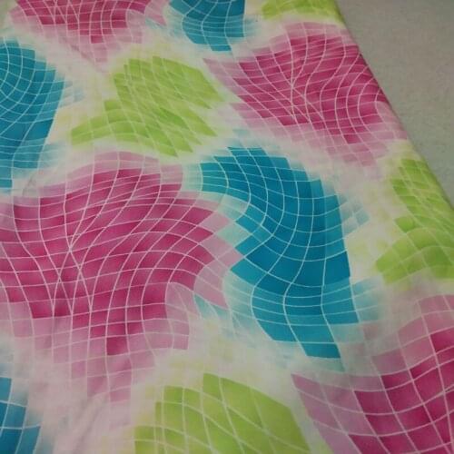 100% Plain Cotton Poplin Rainbow Color Colorful Writhing Checks Printed Cotton Poplin Fabric 50x110cm Check Fabric Patchwork