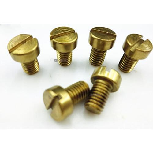 100Pcs/Lot Brass Slotted Cheese Head Screw Bolt GB65 Furniture Fasteners Hardware Free Shipping