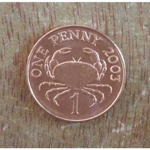21mm baliwick of cuernsey 1 penny Commonwealth Coins Old Original Coin Collectible Edition 100% Real Random Year