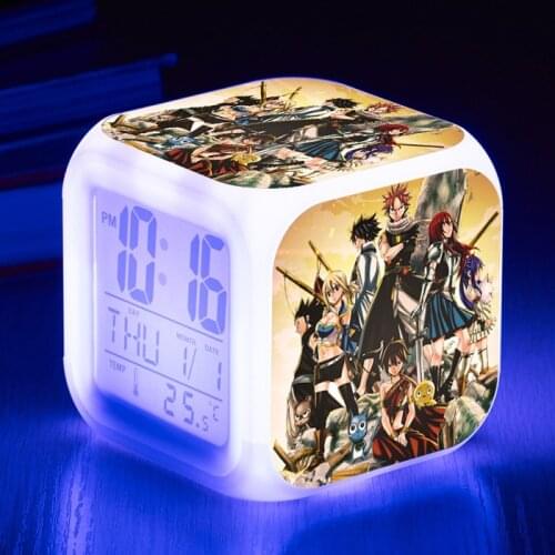 3d Fairy Tail Alarm Clock Kids Anime Light Led Clock Toys Wake Up LED Clock For Kids Adults Gift Despertador Table Droshipping