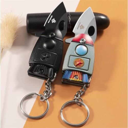 Mini Pocket Rocket Folding Knife Keychain Fruit Knives Hunting Military Knives Weapons Survival Tool For Man Women Outdoor