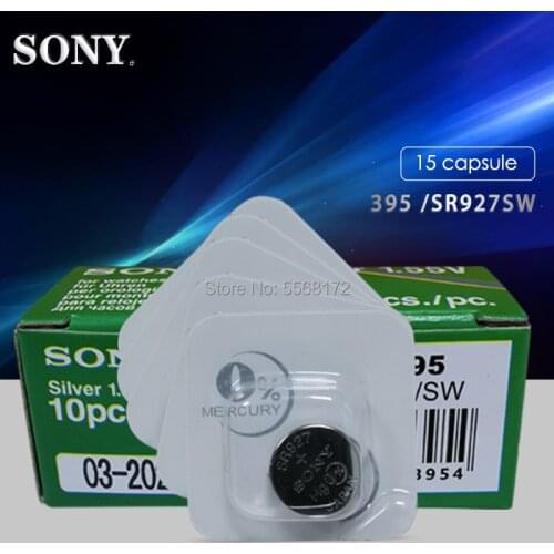 15pcs For SONY 1.5V 395 SR927SW 399 SR927W LR927 LR927W SP395 SR927 610 AG7 Watch Battery Button Coin Cell