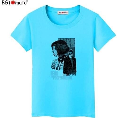 BGtomato lLoli and uncle Printing T Shirt Women Upside Down Tshirt femme tee Shirts funny clothing