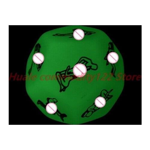 Hot 1 PCS 12 Side Erotic Craps Sex Dice 1 PCS Glow In The Dark Erotic Dice Night Lights Love Dice of Sex Fun Toys Noctilucent