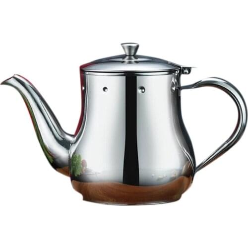Stainless Steel Teapot with Filter Kitchen Oil Filter Pot Liquid Seasoning Container Coffee Holder Tea Kettle Induction