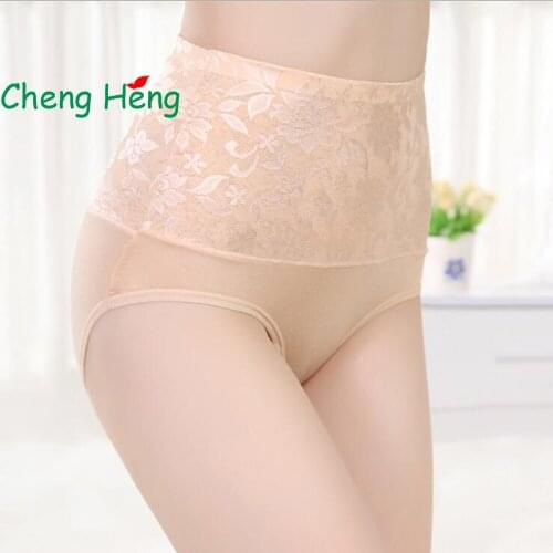CHENG HENG Large Size Underwear Womens Abdomen Breathable High Waist Underwear Jacquard Ladies High Waist Underwear Hips