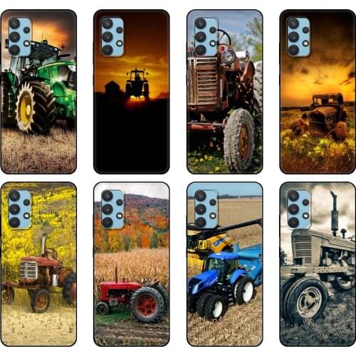 Black tpu Case For Samsung galaxy A32 A42 A52 A72 4g 5g S21 PLUS ultra back cover Farm Vehicle Tractor