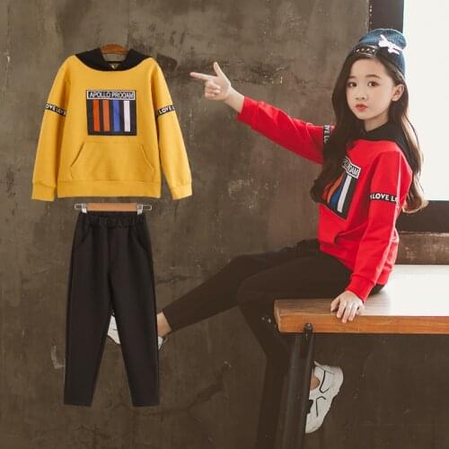 Children Clothing 2018 Autumn Winter big Girls Clothes 2pcs Set hooded Outfit Kids Clothes Tracksuit Suit For Girls Clothing Set