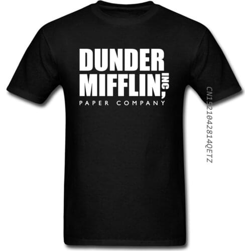 New Men Print The Office TV Show Dunder Mifflin Paper White Cotton T-Shirt Oversized O-Neck Harajuku Streetwear Tshirt