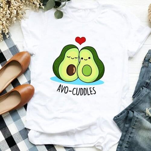 Women Lady Cartoon Avocado Camisas Mujer Fruit Love Valentine T Tee Womens Tshirt Female Shirt Clothes Top Graphic T-shirt