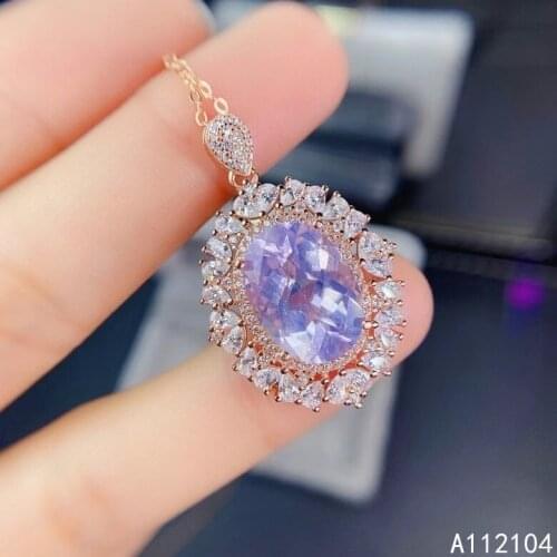 KJJEAXCMY fine jewelry 925 pure silver inlaid natural lavender amethyst women exquisite luxury Chinese style pendant necklace su