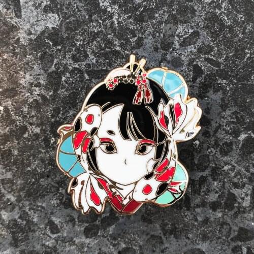 Beautiful Fish Hard Gold Enamel Pin Kawaii Magic Koi Girl Metal Brooch Cute Cartoon Red Kois Animal Badge Fashion Jewelry Gift
