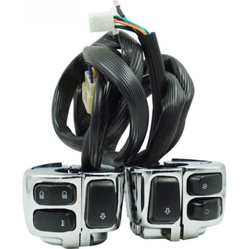 Left+Right Motorcycle 25mm Handlebar Control Switch Wiring Harness Horn Turn Signal Light Switch for Harley Davidson Sportster