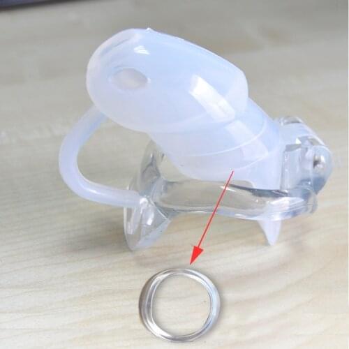 V3 Small Male Chastity Device, Silicone Cage With fixed Resin Ring,Penis Ring, Cock Ring,Chastity Belt A360
