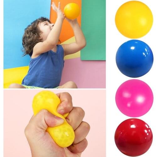 Mini Catch Throw Sticky Ball Soft Vent Toy Glow in the Dark Wall Suction Ball Children Portable Interactive Present